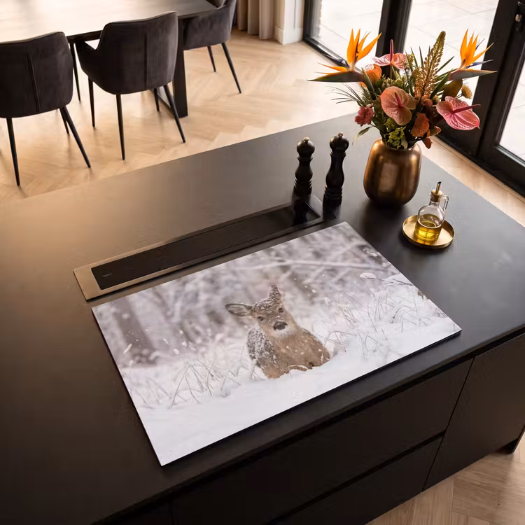 Inductie beschermer - Hert - Sneeuw - Bos - Dieren - Vertederend — 3