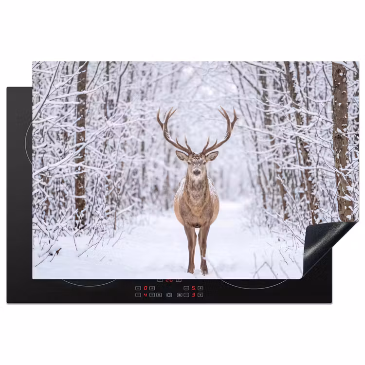 Inductie beschermer - Hert - Winter - Bos - Natuur - Wit — 2
