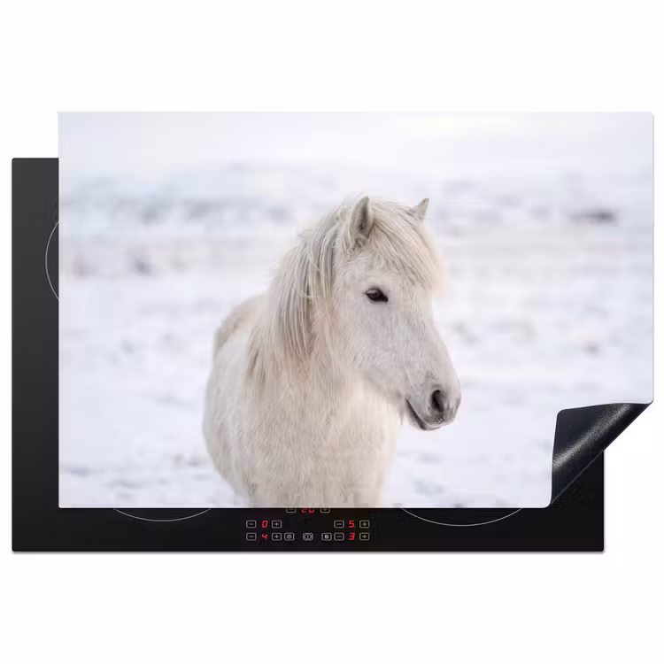 Inductie beschermer - Paard - Kop - Winter - Dieren - Wit — 2