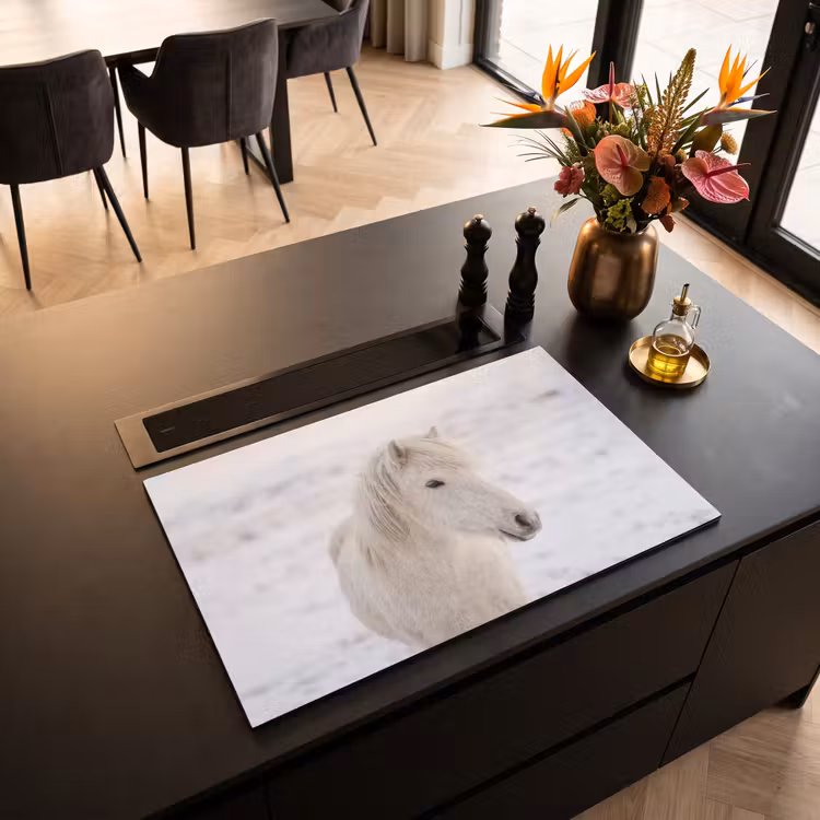 Inductie beschermer - Paard - Kop - Winter - Dieren - Wit — 3