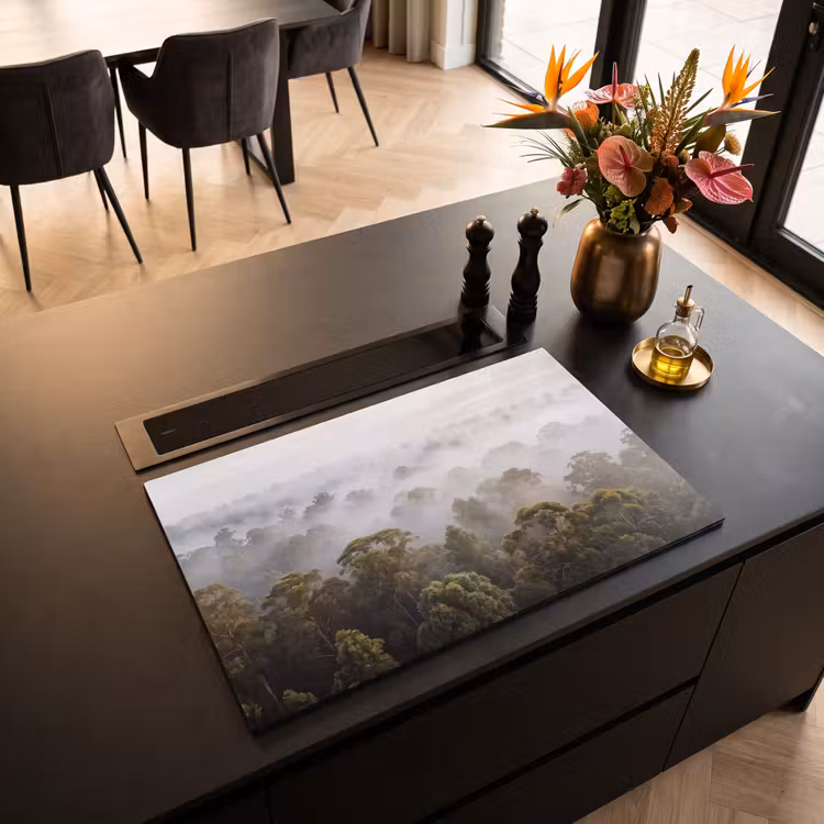 Inductie beschermer - Natuur - Mist - Bos - Ochtend - Goud — 3