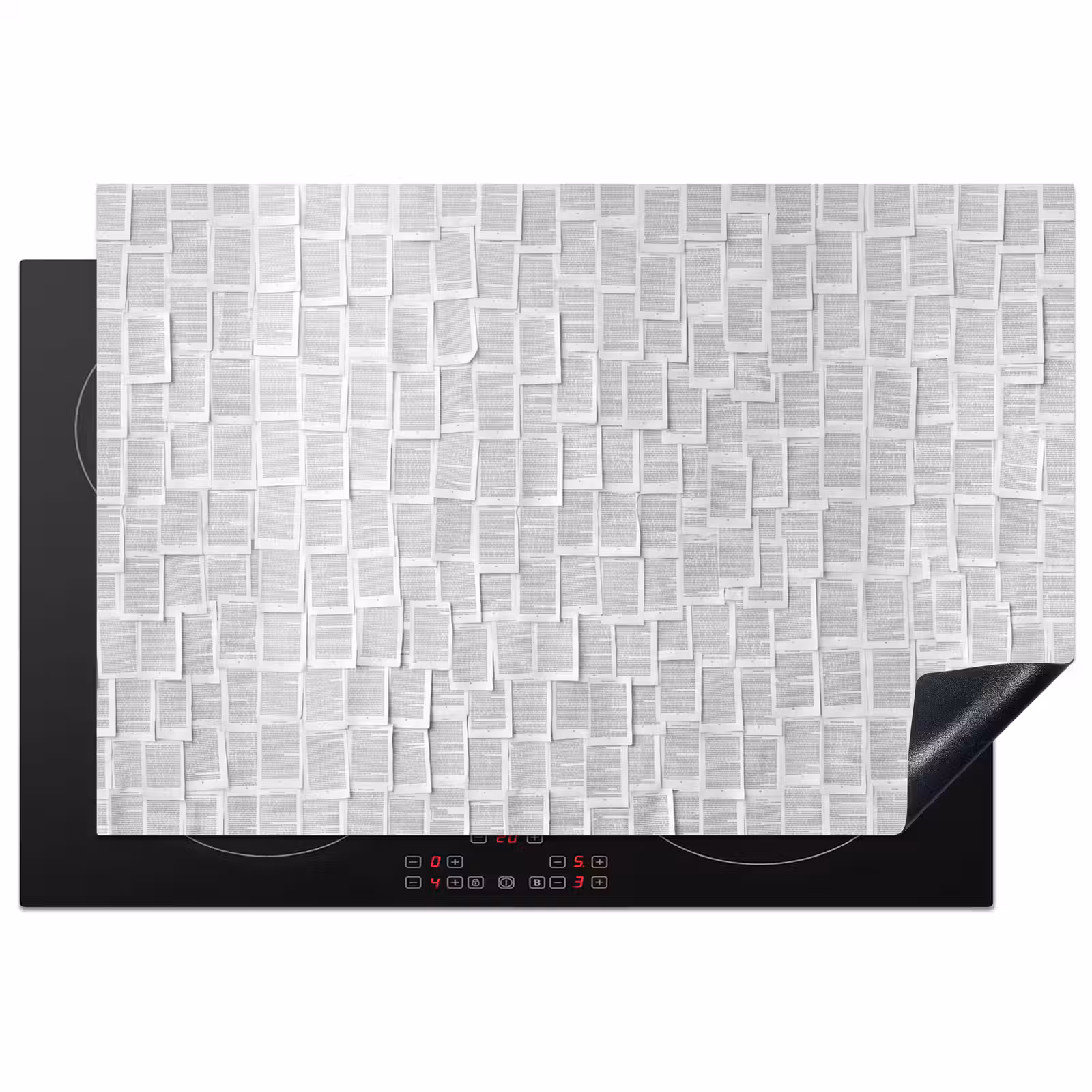 Inductie beschermer - Papier - Overlappend - Textuur - Modern - Wit — 1