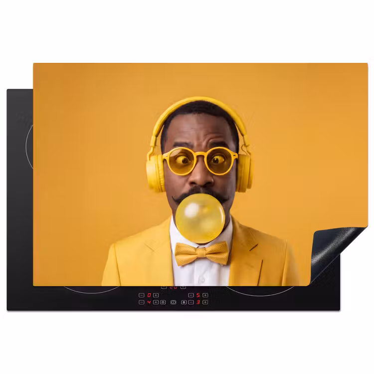 Inductie beschermer - Man - Bubblegum - Portret - Geel - Modern — 1