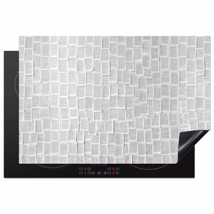 Inductie beschermer - Papier - Overlappend - Textuur - Modern - Wit — 1