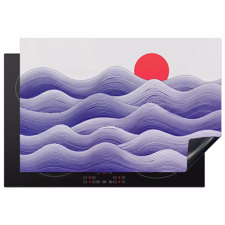 Inductie beschermer - Golven - Zon - Natuur - Abstract - Rood — 1