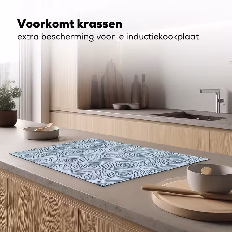 Inductie beschermer - Patroon - Golven - Abstract - Modern - Blauw — 2