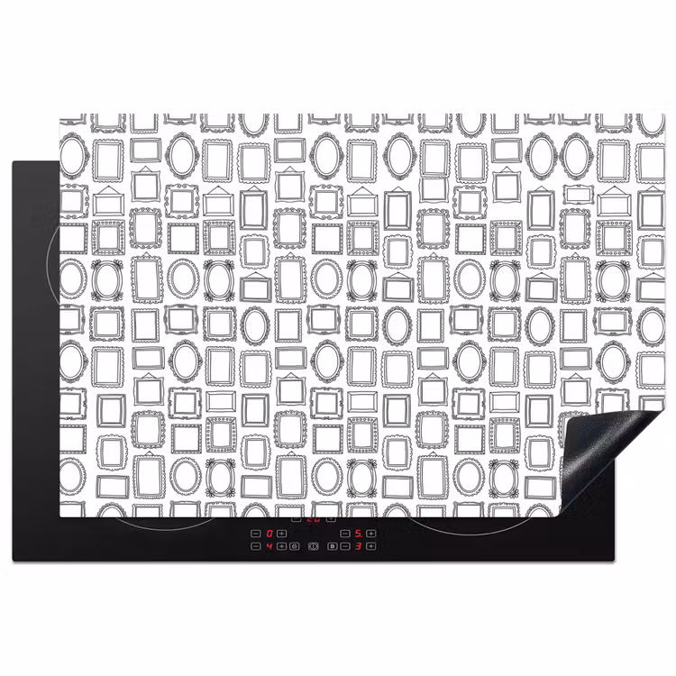 Inductie beschermer - Lijsten - Patroon - Decoratie - Schets - Zwart-wit — 1