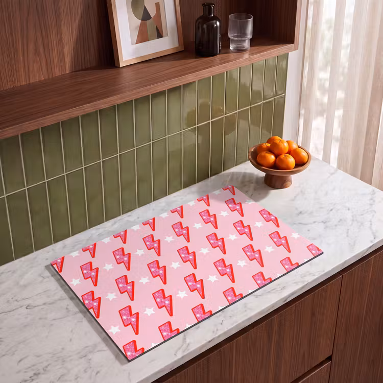 Inductie beschermer - Patroon - Bliksem - Ster - Glitter - Roze — 4