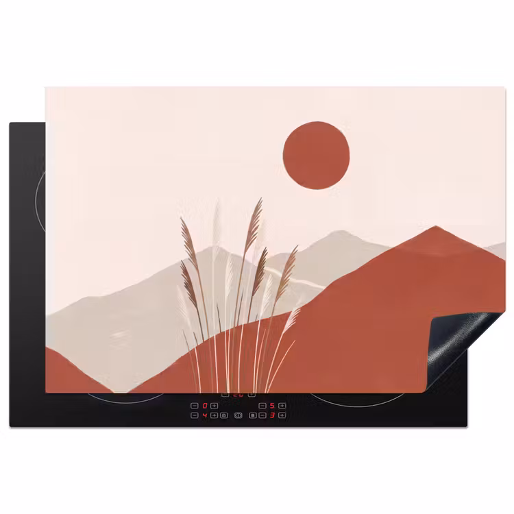 Inductie beschermer - Gras - Landschap - Natuur - Abstract - Beige — 1