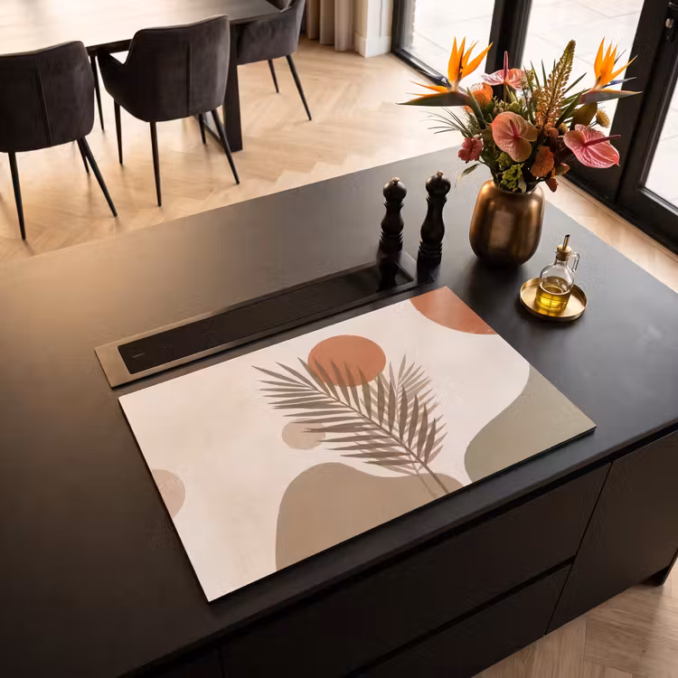 Inductie beschermer - Planten - Bladeren - Abstract - Modern - Beige — 3