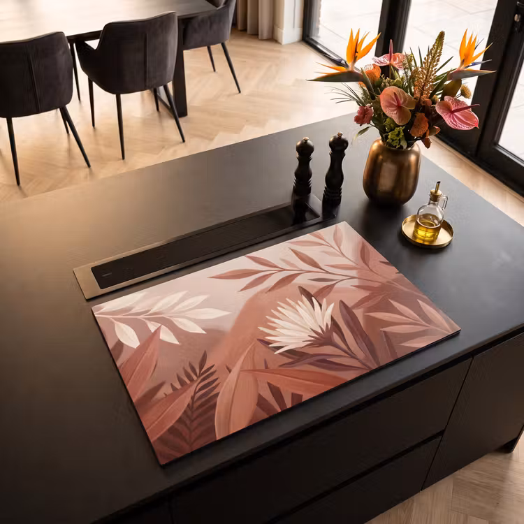 Inductie beschermer - Planten - Bladeren - Botanisch - Modern - Bruin — 3