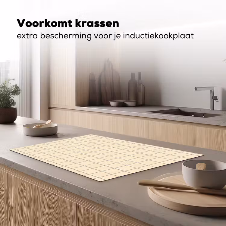 Inductie beschermer - Patroon - Tegels - Gebroken - Wit — 2