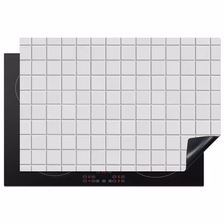 Inductie beschermer - Patroon - Tegels - Grijs - Wit — 1
