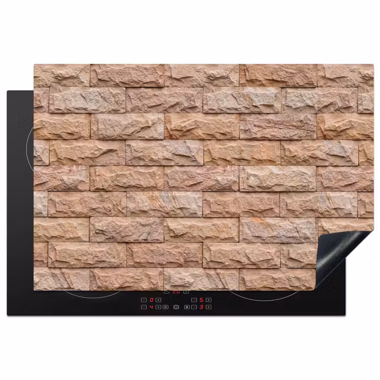 Inductie beschermer - Muur - Steen - Ruw - Textuur - Beige — 1