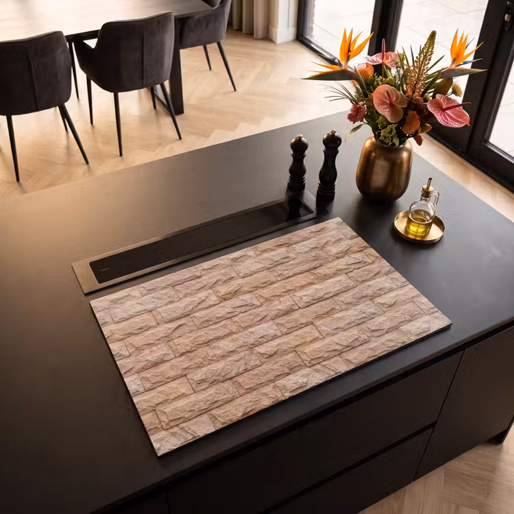 Inductie beschermer - Muur - Steen - Ruw - Textuur - Beige — 3