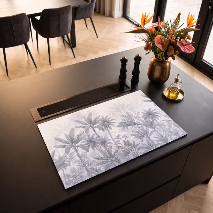 Inductie beschermer - Kat - Tropisch bos - Modern - Grijs — 3
