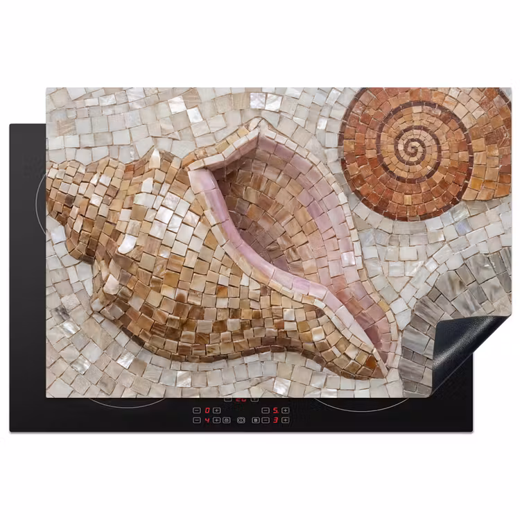 Inductie beschermer - Schelp - Mozaïek - Zee - Beige - Modern — 1