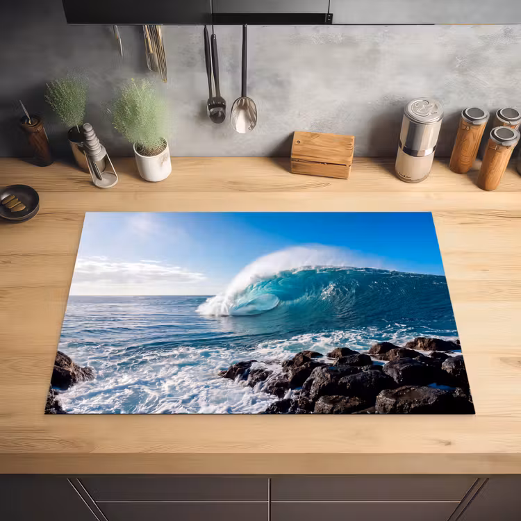 Inductie beschermer - Golf - Oceaan - Brekend - Water - Blauw — 3
