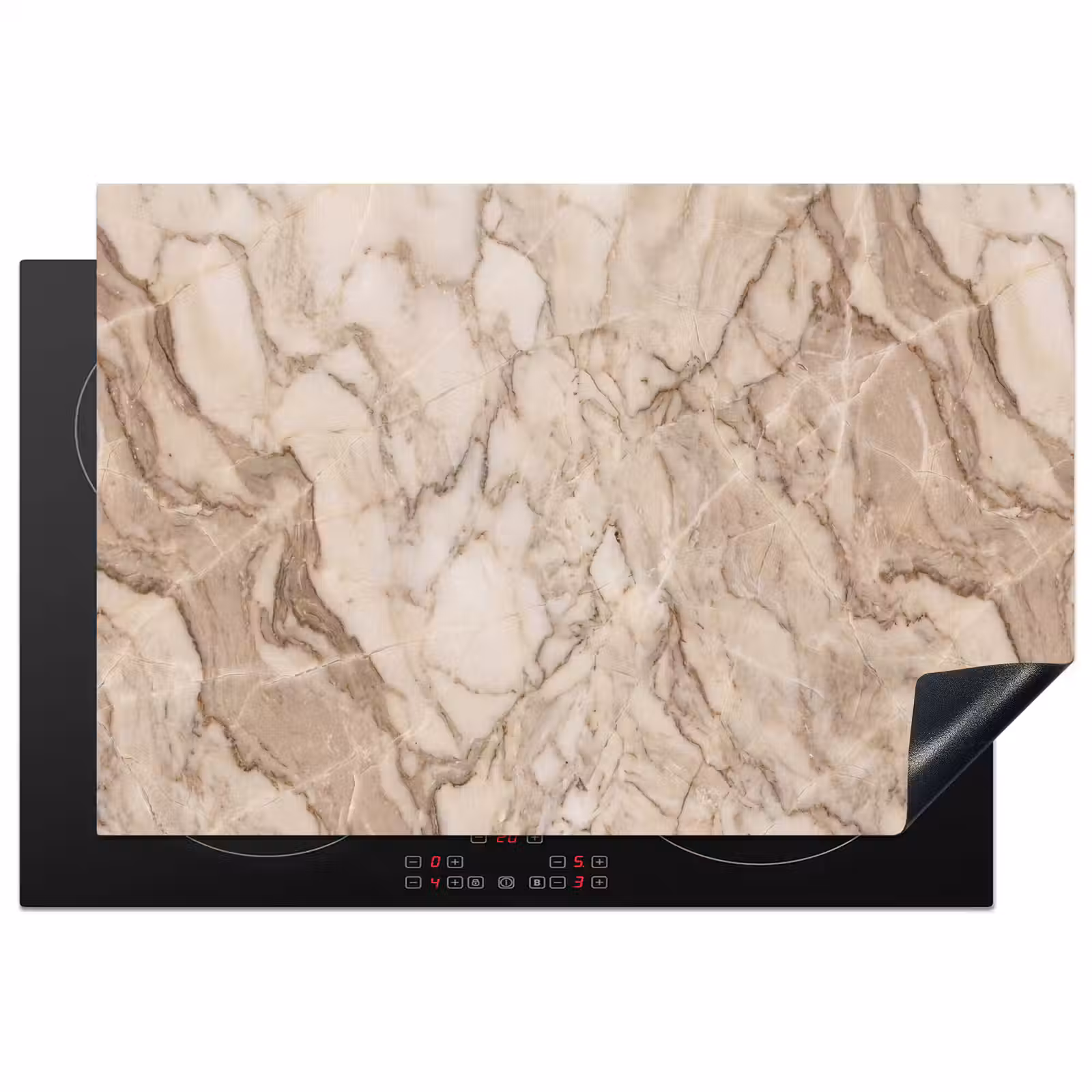 Inductie beschermer - Marmer - Aderen - Textuur - Beige - Modern — 1