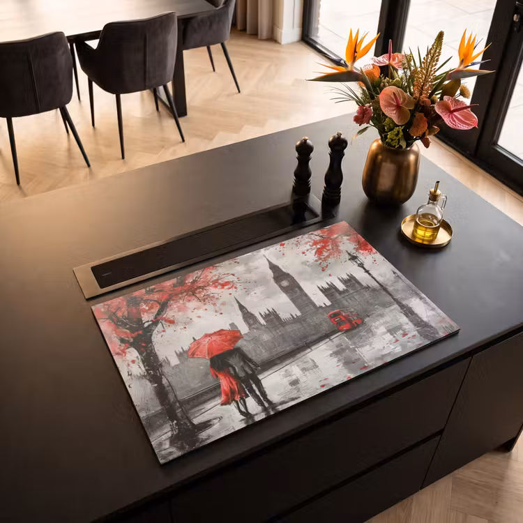 Inductie beschermer - Londen - Rood - Zwart - Koppel - Romantisch — 3