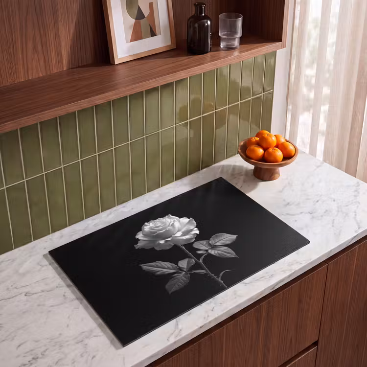 Inductie beschermer - Roos - Zwart-wit - Bloem — 4