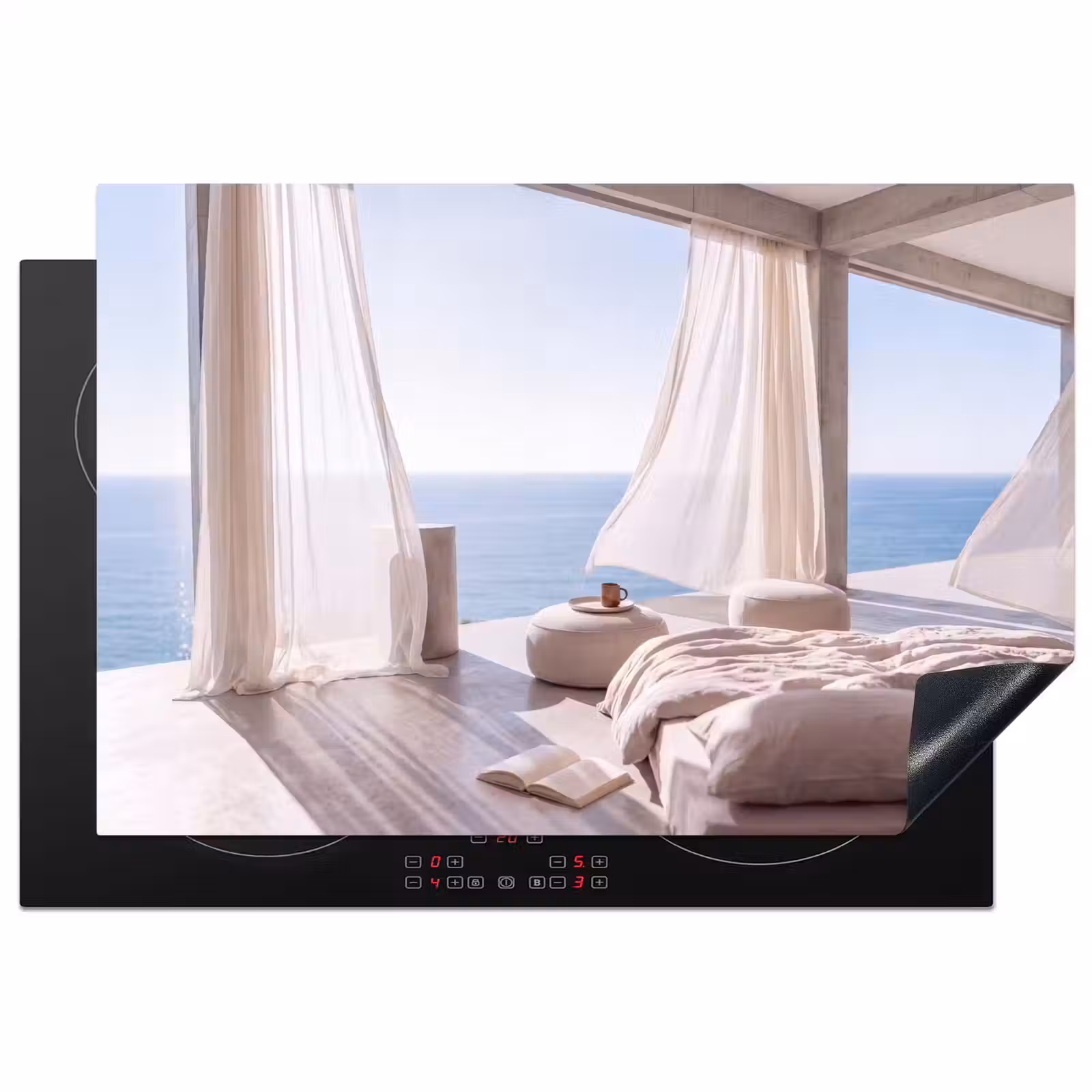Inductie beschermer - Interieur - Zeezicht - Modern - Rust - Beige — 1