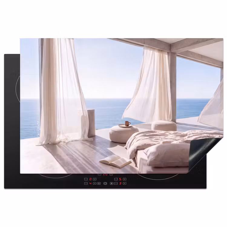 Inductie beschermer - Interieur - Zeezicht - Modern - Rust - Beige — 1