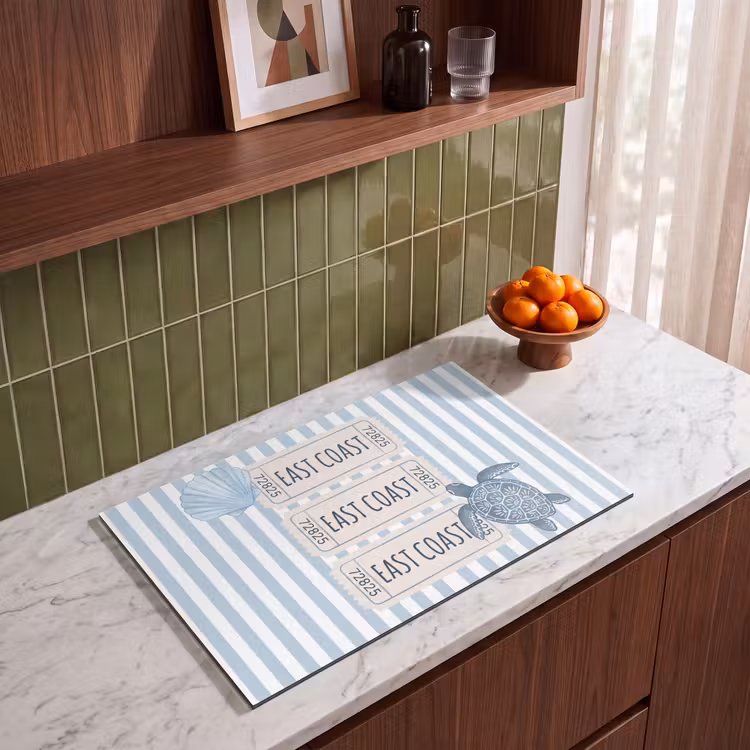 Inductie beschermer - Schelp - Oceaan - Kust - Blauw - Illustratie — 4