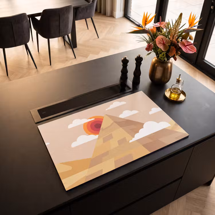 Inductie beschermer - Piramide - Zon - Woestijn - Modern - Oranje — 3