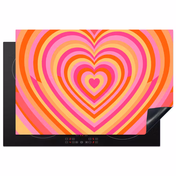 Inductie beschermer - Hart - Concentrisch - Abstract - Liefde - Kleurrijk — 1