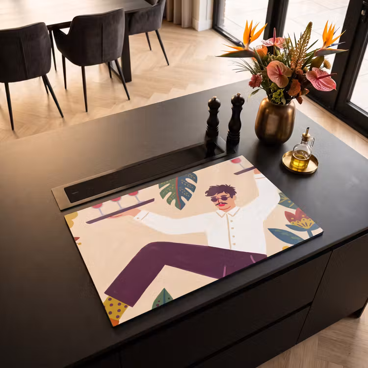 Inductie beschermer - Mensen - Dienblad - Eten - Modern - Kleurrijk — 3