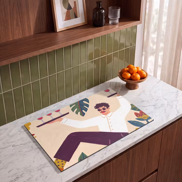 Inductie beschermer - Mensen - Dienblad - Eten - Modern - Kleurrijk — 4