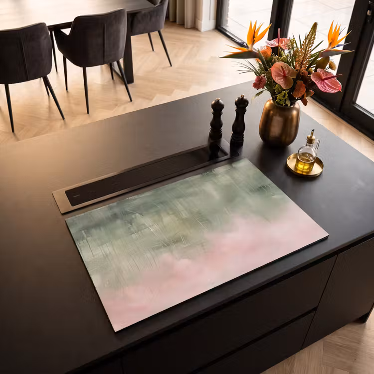 Inductie beschermer - Kunst - Abstract - Modern - Groen - Roze — 3