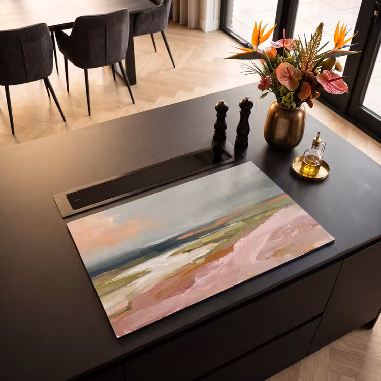 Inductie beschermer - Landschap - Rivier - Abstract - Roze - Groen — 3