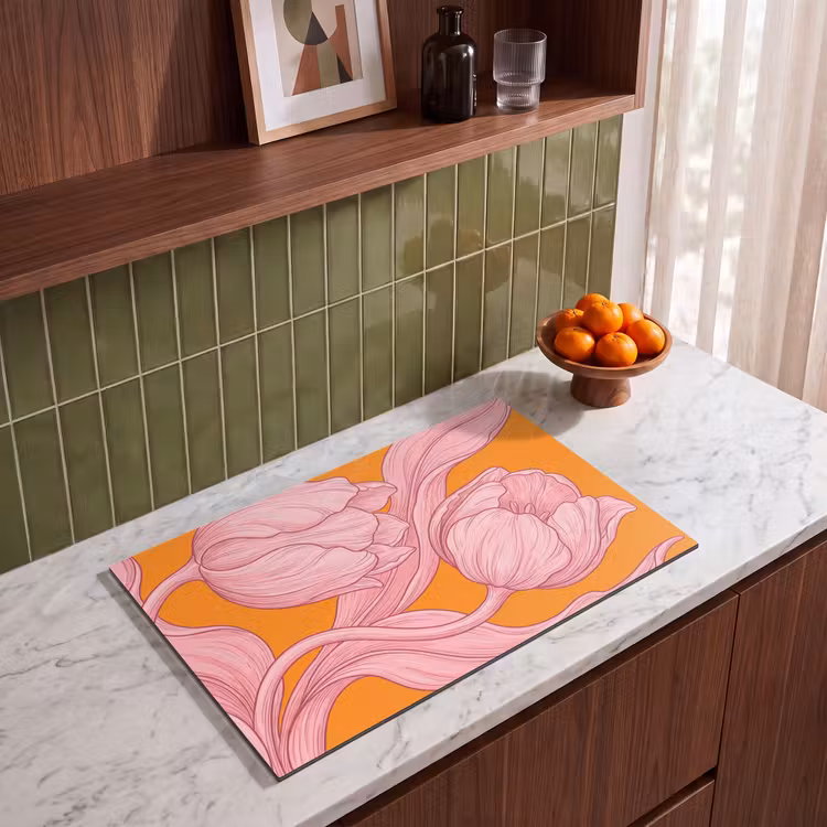 Inductie beschermer - Roze bloemen - Modern — 4