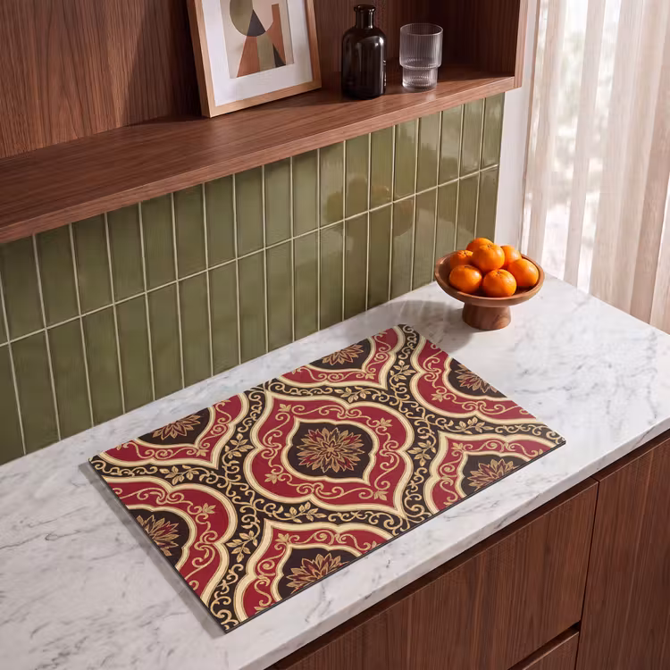 Inductie beschermer - Patroon - Ornament - Barok - Rood - Goud — 4