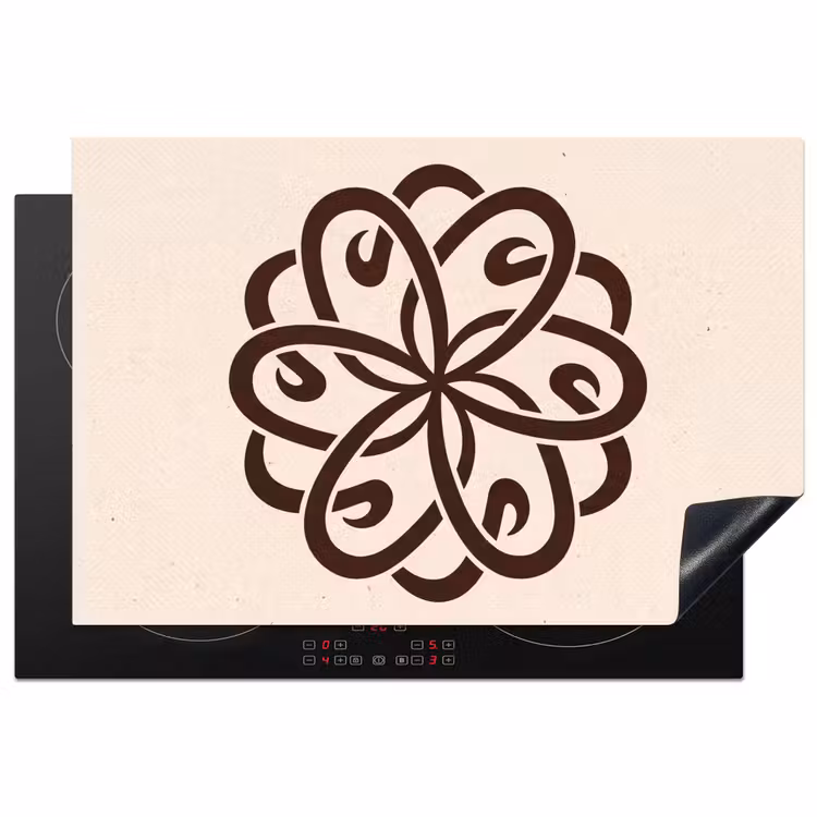 Inductie beschermer - Patroon - Knoop - Abstract - Modern - Bruin — 1