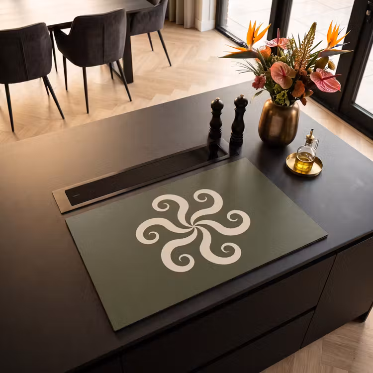 Inductie beschermer - Patroon - Spiraal - Abstract - Modern - Groen — 3