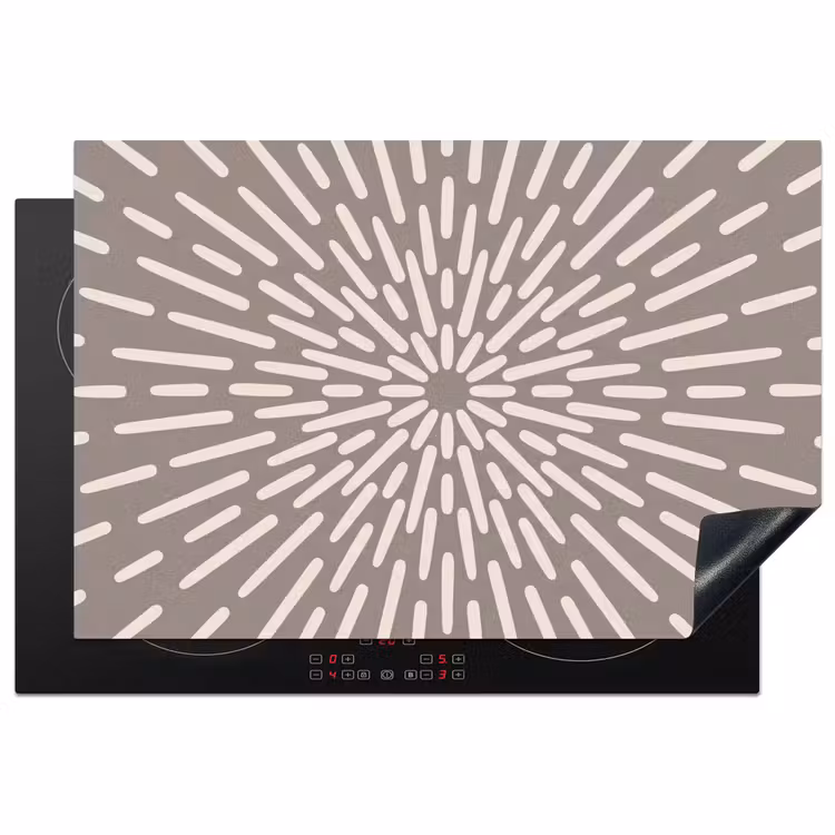 Inductie beschermer - Patroon - Stralen - Abstract - Modern - Grijs — 1
