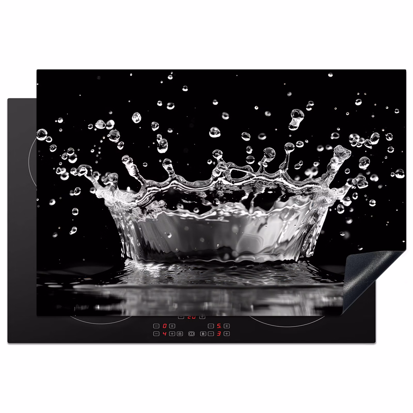 Inductie beschermer - Water - Zwart - Abstract — 1