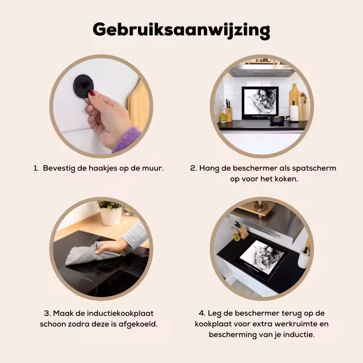 2 in 1 Inductie beschermer - Eigen foto en tekst — 2