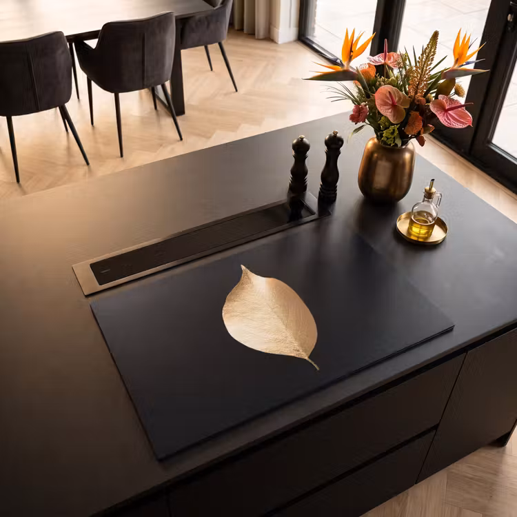 Inductie beschermer - Solitair blad in goud — 3