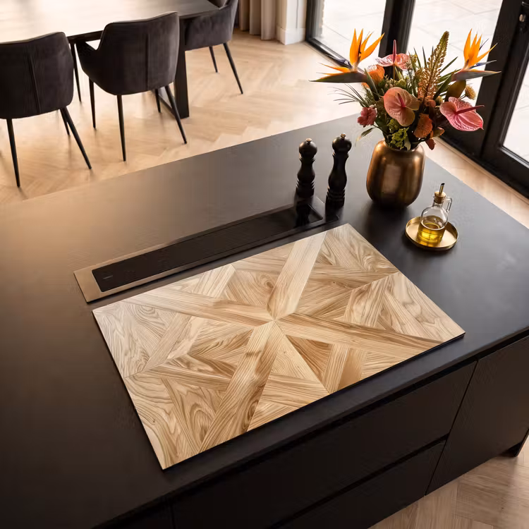 Inductie beschermer - Verschillende Houtnerven in Visgraatpatroon — 3