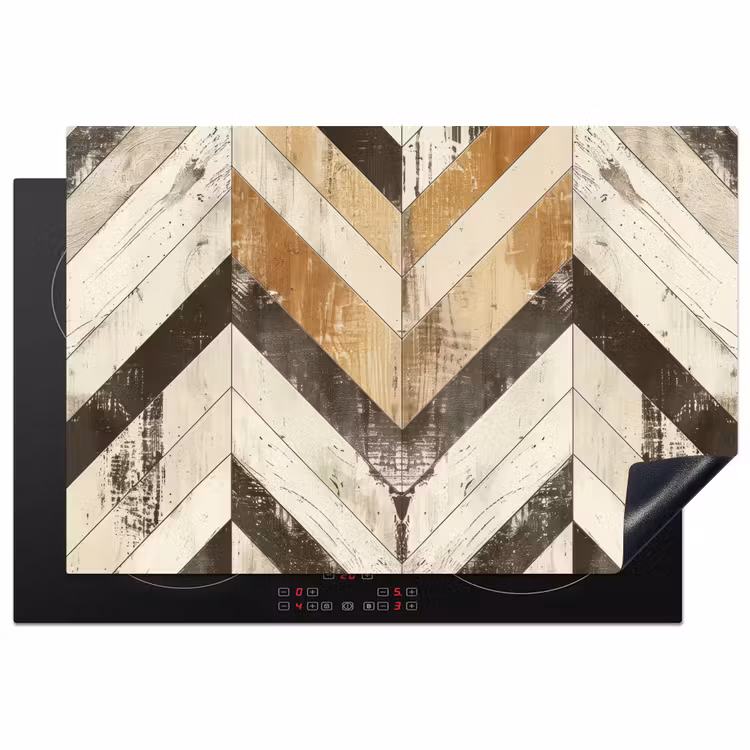 Inductie beschermer - Vintage Chevronhout — 2