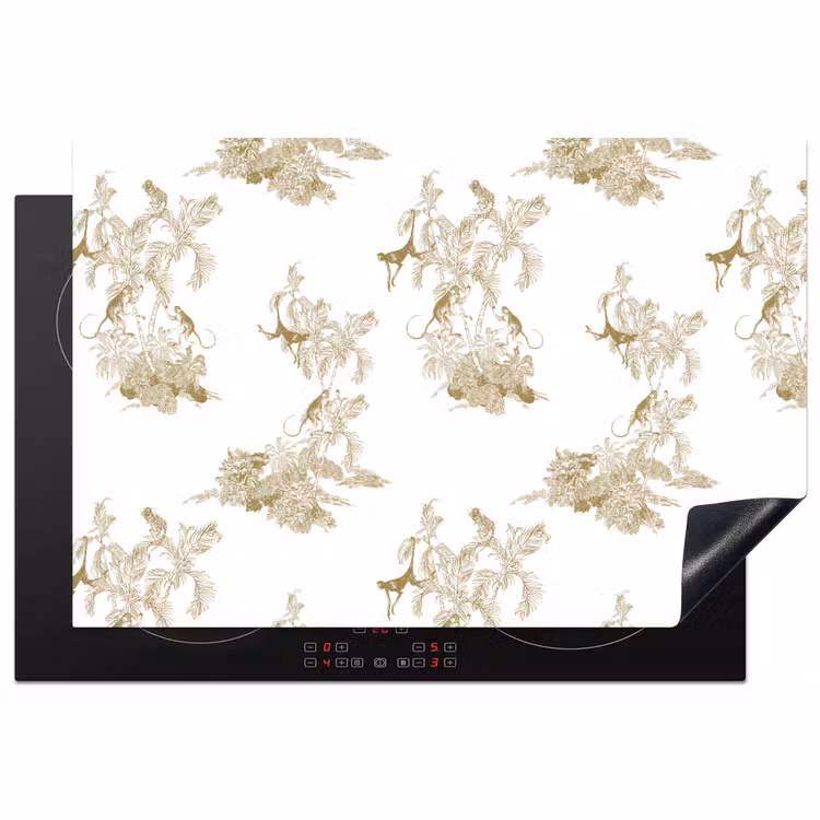 Inductie beschermer - Wit - Apen - Beige — 1