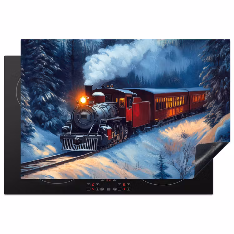 Inductie beschermer - Trein - Kerst - Sneeuw - Kersttrein — 2