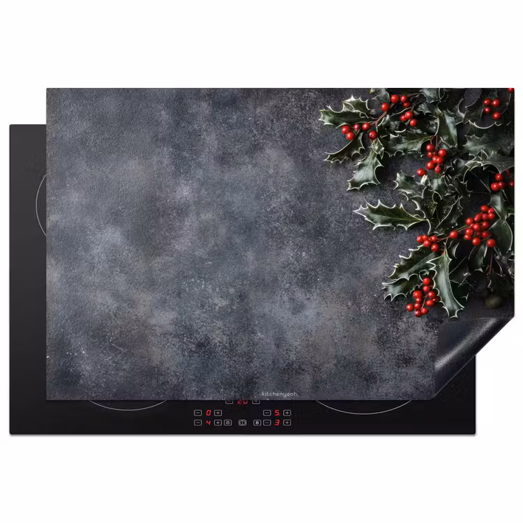 Inductie beschermer - Winter - Hulst - Kerst - Beton — 2