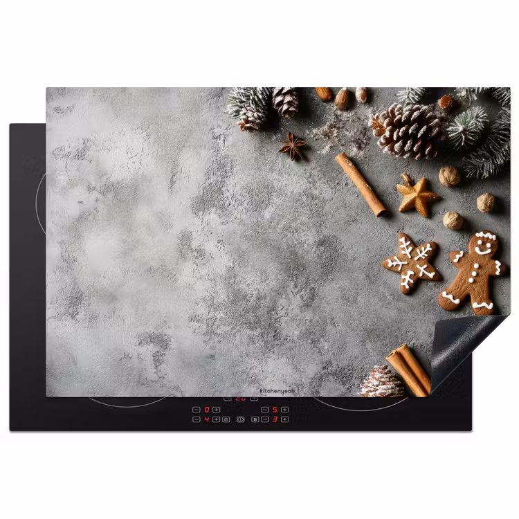 Inductie beschermer - Winter - Kerst - Beton - Dennenappels — 1