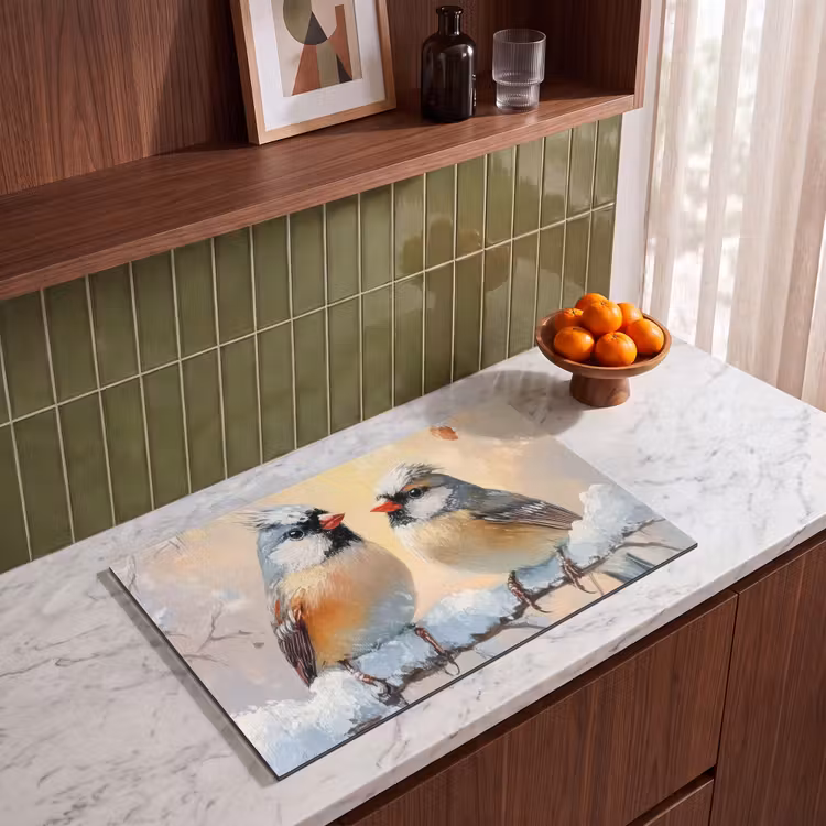 Inductie beschermer - Vogels - Tak - Winter - Sneeuw — 4