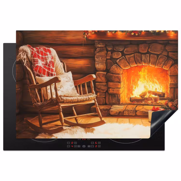 Inductie beschermer - Winter - Kerst - Huis - Openhaard — 2